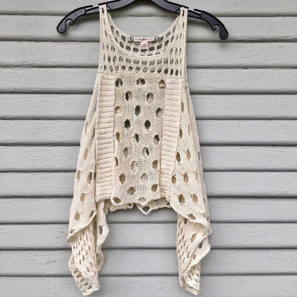 Chelsea & Violet cream sweater blouse